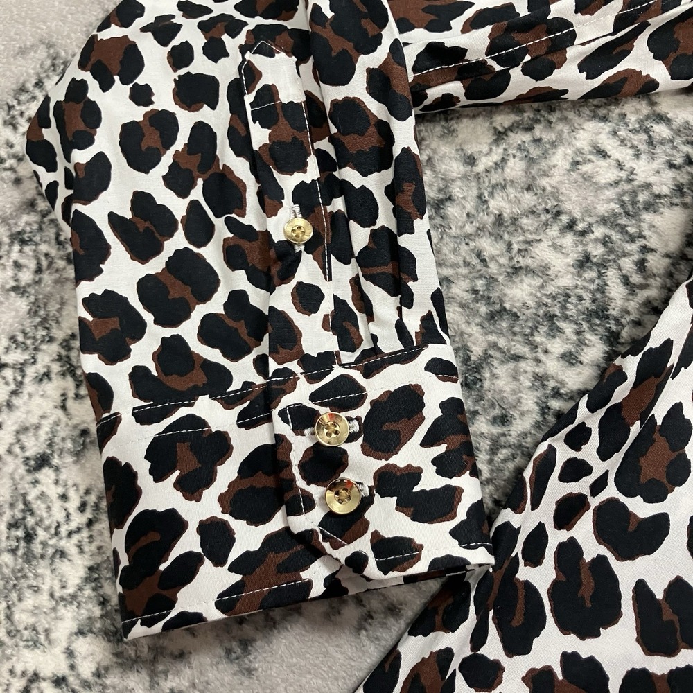 Talbots Leopard Print Button Down Blouse Womens S… - image 3